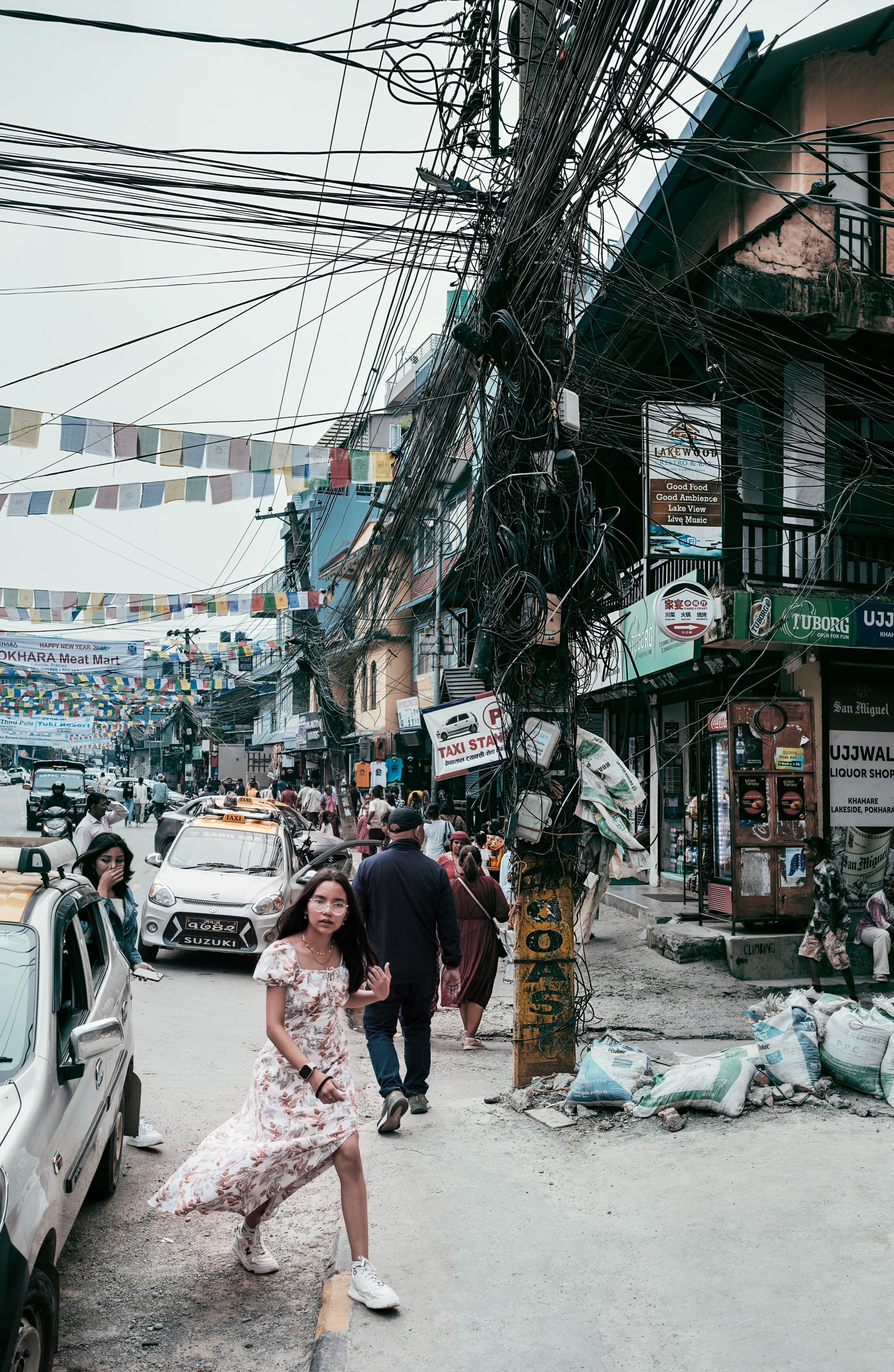 Prayer Flags and Power Lines